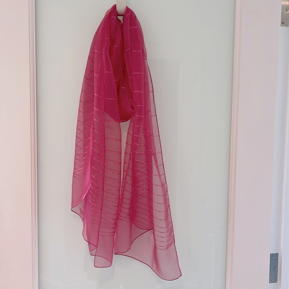 Pink transparent scarf